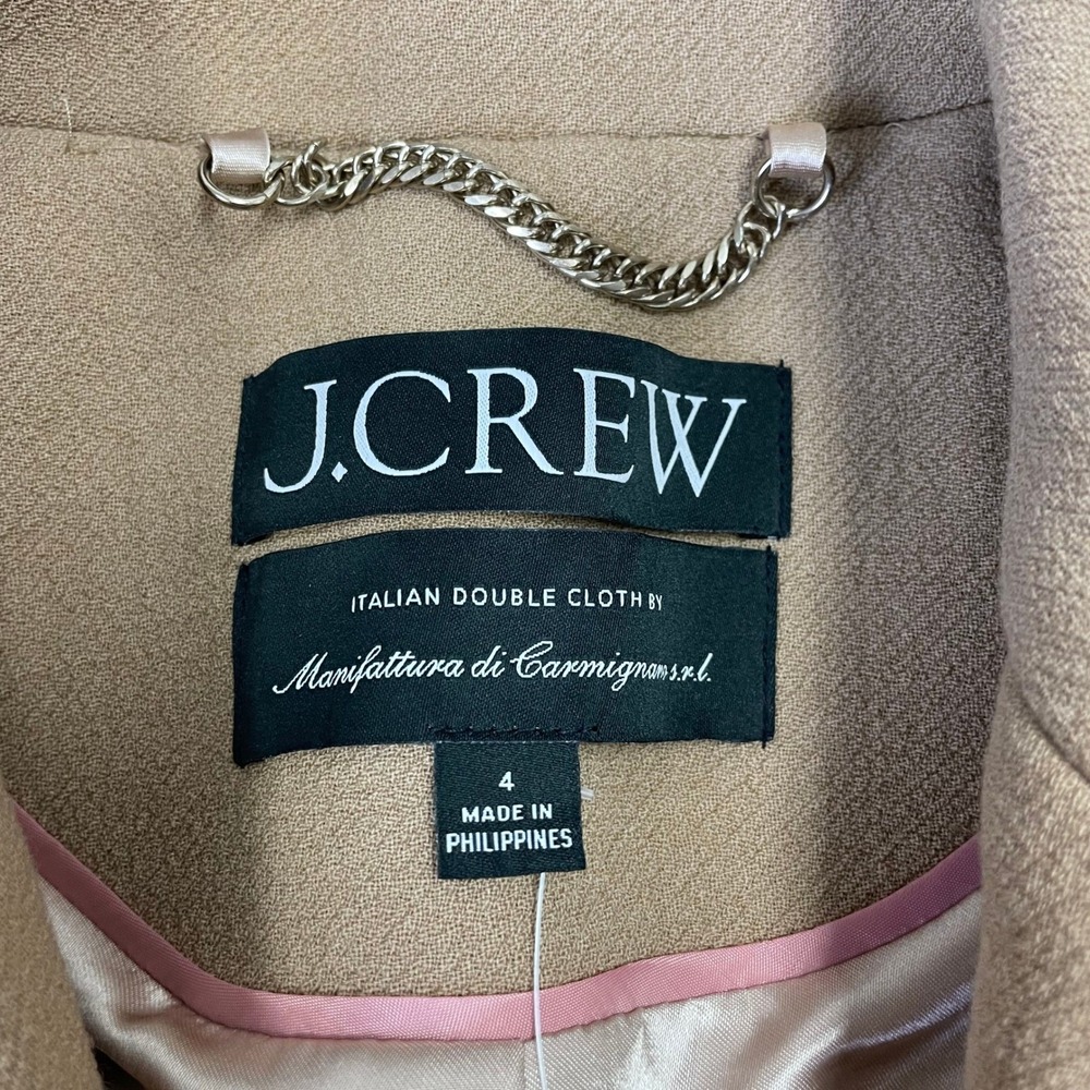 J.Crew Italian Double Cloth Wool Blazer Double Breasted Jacket 4 Camel Tan - Picture 8 of 16